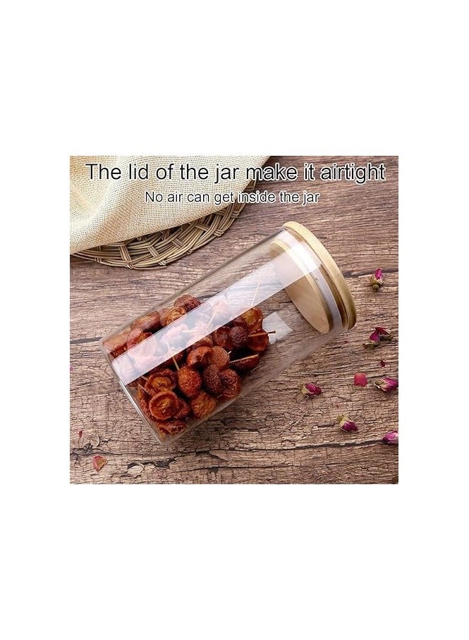 راكسوم حاويات برطمانات تخزين الطعام الزجاجية، برطمانات بسكويت زجاجية عالية البورسليكات مع غطاء محكم من الخيزران، مجموعة مكونة من 3 قطع، علب مطبخ للقهوة والدقيق والسكر والحلوى والبسكويت - Image 5