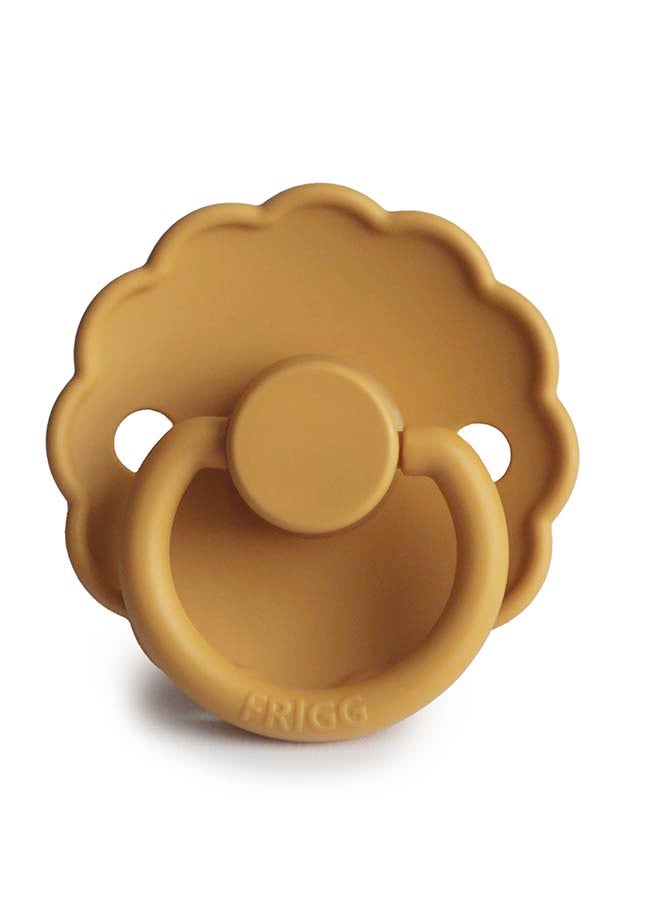 FRIGG Daisy Silicone Baby Pacifier 0-6M 1-Pack Honey Gold - Size 1 - Image 1