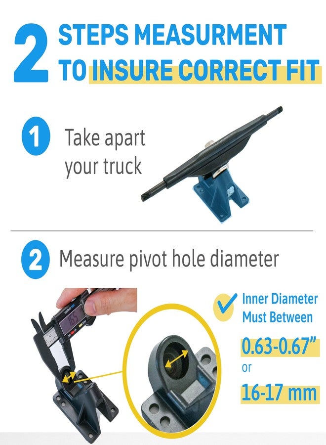 اليس أكواب محورية من إيلوس - قطع غيار لألواح التزلج، قطع غيار لبطانات ألواح التزلج، قطع غيار لشاحنات ألواح التزلج الطويلة، طقم استبدال قطع غيار شاحنات ألواح التزلج، 3 مجموعات (لست شاحنات) - Image 2