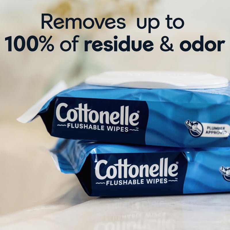 Cottonelle مناديل مبللة قابلة للشطف من كوتونيل، مناديل مبللة للبالغين، 8 عبوات بغطاء قابل للفتح، 42 منديل في كل عبوة (336 منديل إجمالي)، قد يختلف التغليف - Image 4