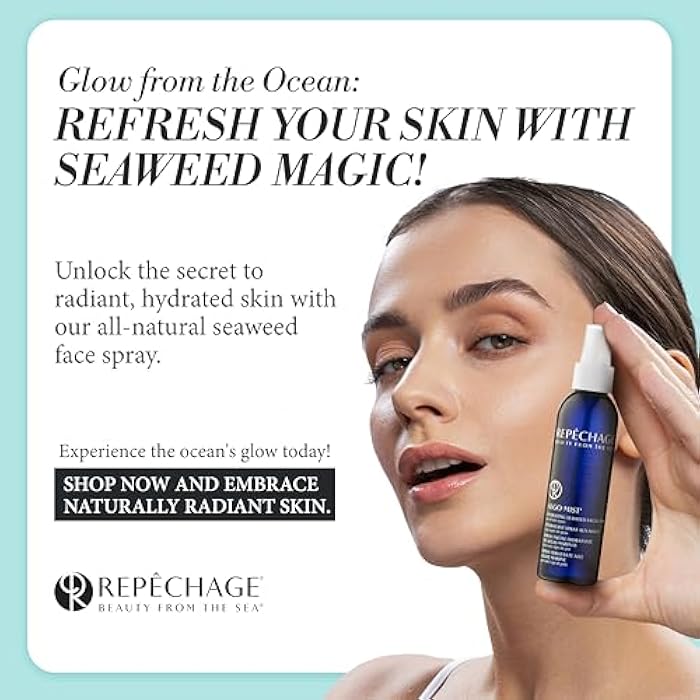Repechage Algo Mist Hydrating Seaweed Facial Spray for All Skin Types - Hydrating Face Mist Travel Size, Aloe and Vitamin C Infused Keeps Skin Glowing, Hydrated, Refreshed and Nourished, 2 fl oz. - Image 3