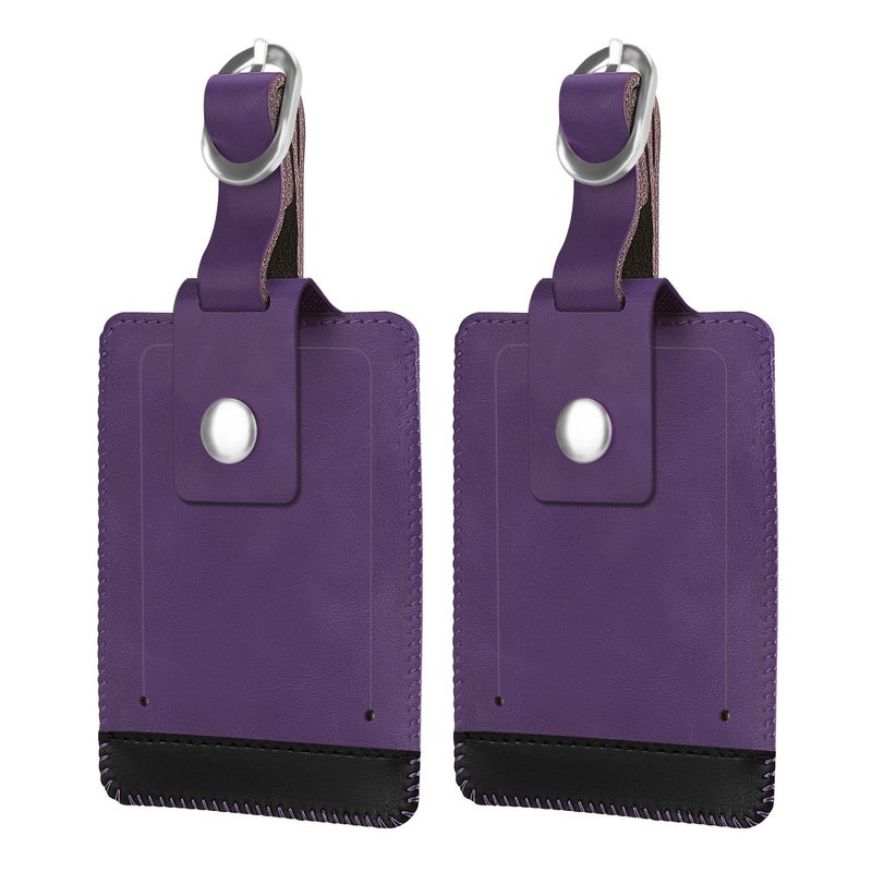 Fintie 2 Pack Luggage Tags, Fintie Leather Name ID Labels with Privacy Cover for Travel Bag Suitcase  - Image 1