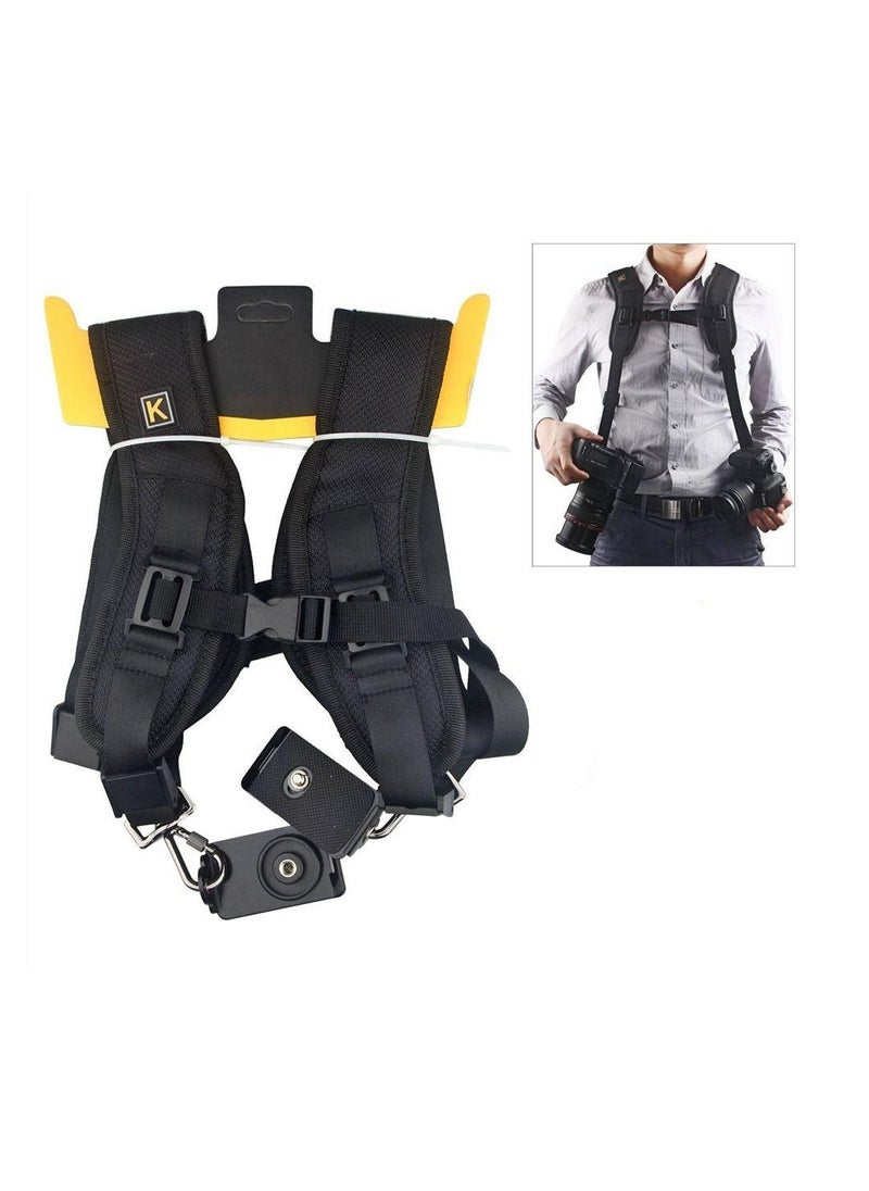 GenPro - K Double Strap for 2 Cameras: Comfortable double strap for two cameras. (Model: 355) - Image 1