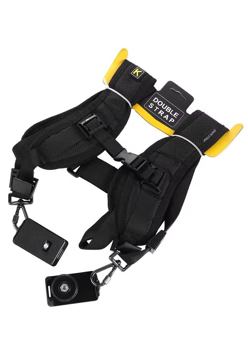 GenPro - K Double Strap for 2 Cameras: Comfortable double strap for two cameras. (Model: 355) - Image 1