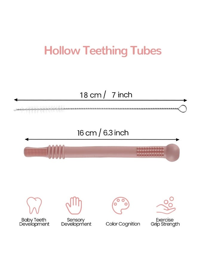 Generic - 6 Pack Silicone Teether Straws for Infants & Toddlers - BPA Free, Freezable & Dishwasher Safe Teething Toys for Babies 3-12 Months - Image 1