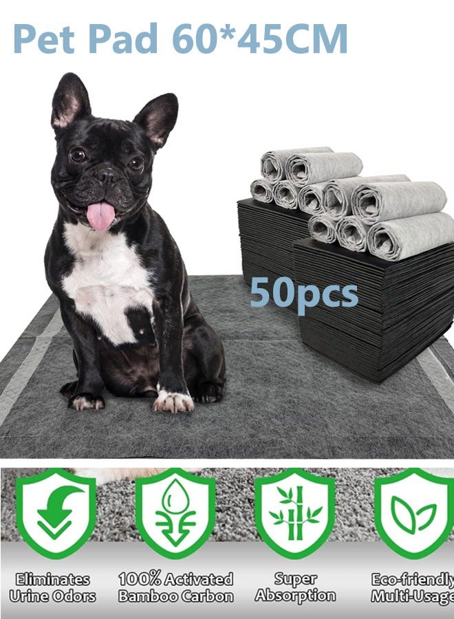 HQ-GAMING Training Pads 50 Count 45*60cm Puppy Pads for Small Dogs Activated Carbon Dog Pee Pads Disposable Puppy Pads Pet Training Pads - Image 1