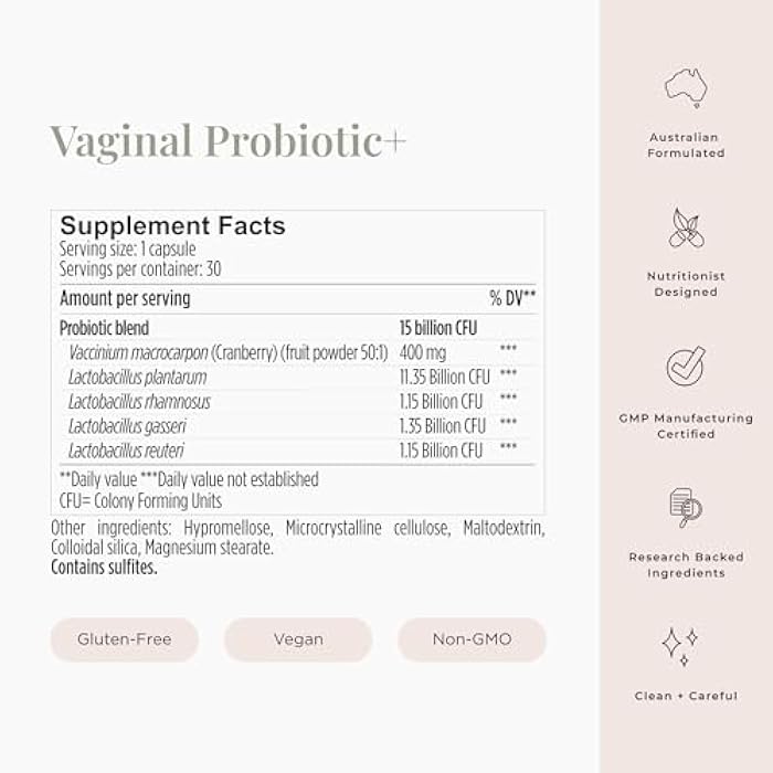 JSHealth Vaginal Probiotic for Women. Shelf-Stable Probiotic for Urinary and Vaginal Health. Cranberry and Lactobacillus Strains. Nutritionist-Formulated (30 Capsules) - Image 5