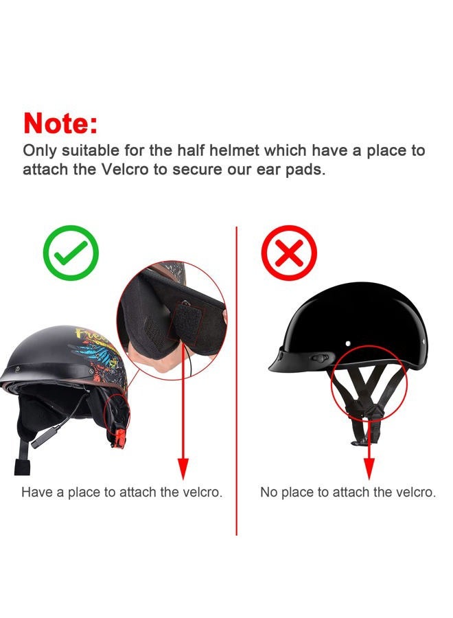 iGuerburn Half Helmet Ear Pads Speaker Pockets, Bluetooth Motorcycle Helmet Speakers Pouches 1/2 Helmet Accessories Ear Protection Reduce Wind Noise, 1 Pair - Image 3