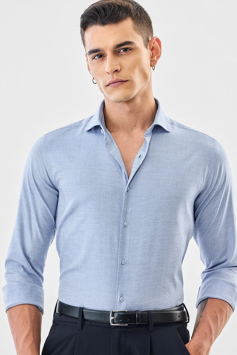 سنيتش Micro Checks Slim Fit Stretch Luxe Shirt