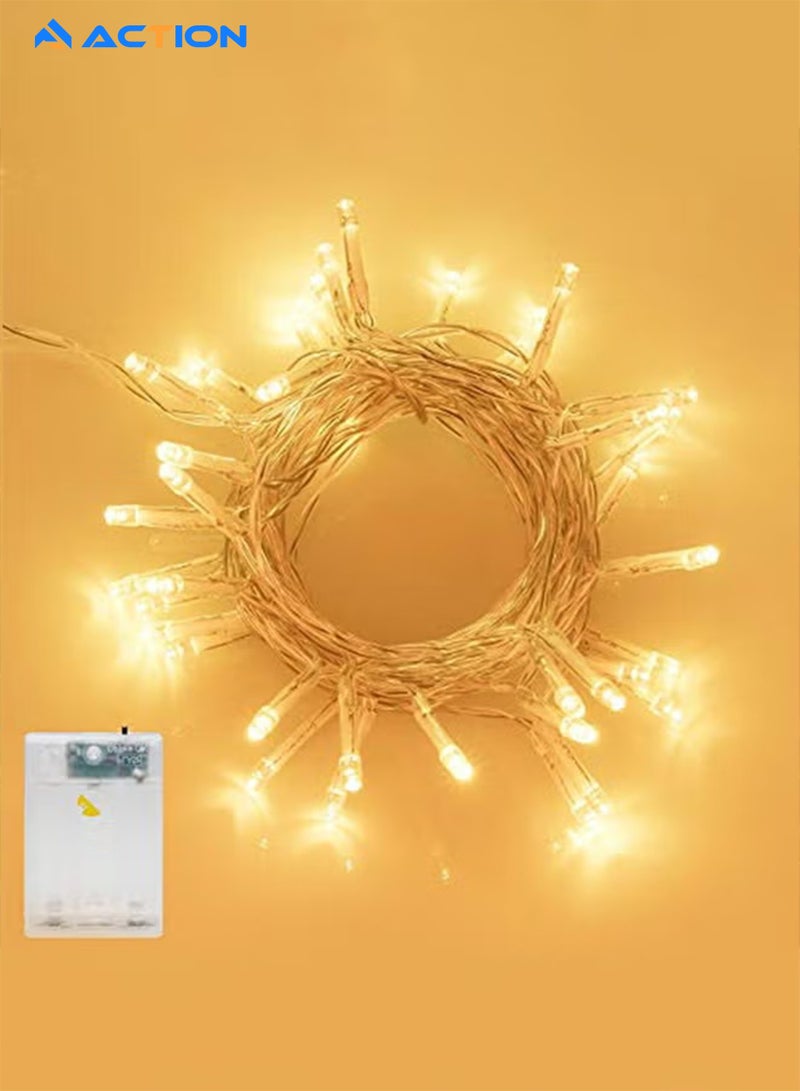 أكشن سلسلة أضواء خيالية LED مكونة من 40 مصباح – بطول 6 متر تعمل بالبطارية، مناسبة للاستخدام الداخلي والخارجي، لتزيين حفلات الزفاف والمناسبات والعطلات (إضاءة بيضاء دافئة) - Image 1