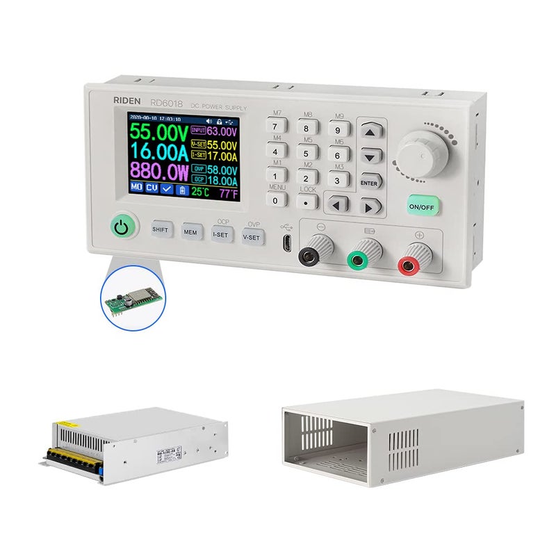 RD RD6018W 60V 18A DC DC Step Down Power Supply Whole Set with 1200W 68V Switching Power Supply but not Assembled RD6018WS800 case1200W PSU