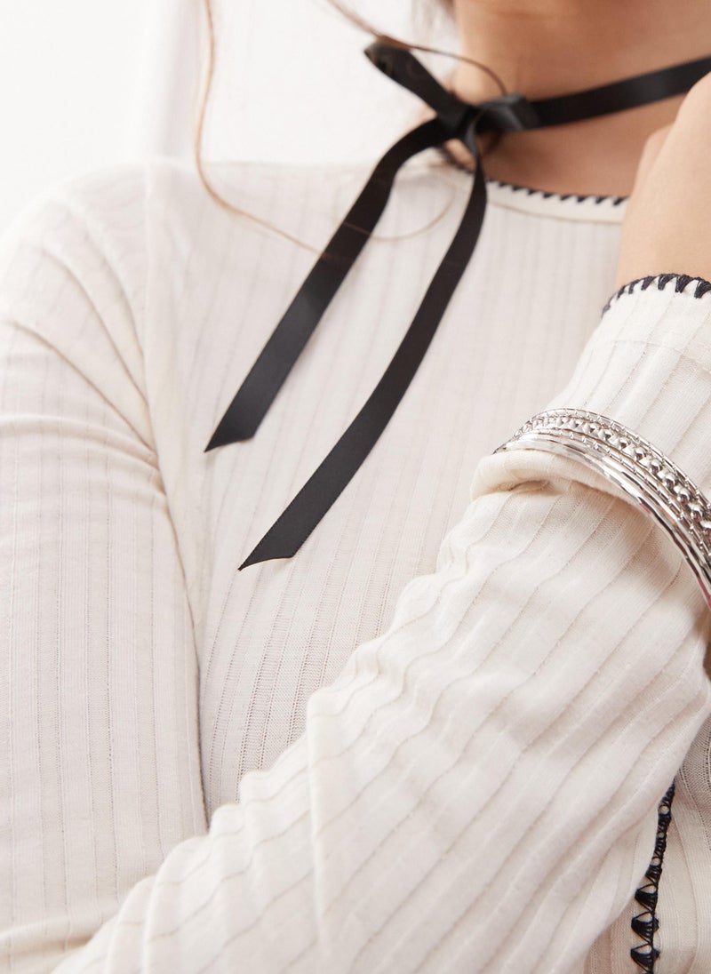 Miss Selfridge Piping Detail Ribbed Cardigan  - Image 3
