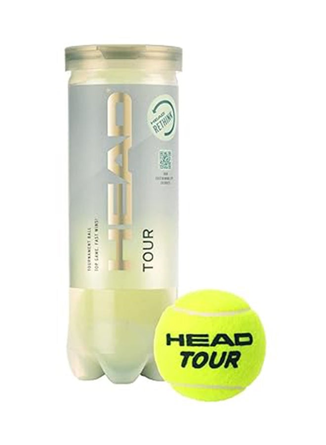 HEAD Tour Tennis Balls (Tube of 3) Green one size 1 Can - 3 BallsNone - Image 1