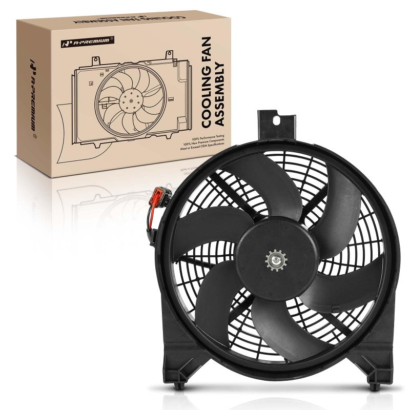 A-Premium APremium Right AC Condenser Fan Assembly Compatible with Select Nissan Infiniti Models Titan 20042006 Armada 20052006 Pathfinder Armada 2004 QX56 20042006 Replace 921207S000