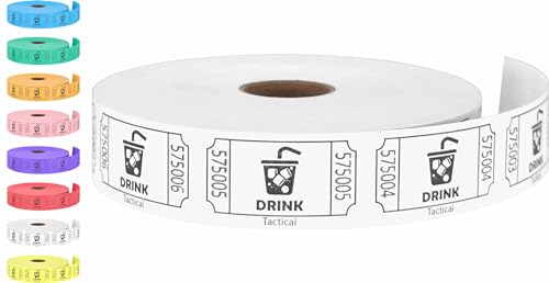 Tacticai 1000 Raffle Tickets, Drink, White (1 of 8 Colors), Single Roll for Events, Entry, Class Reward, Fundraiser & Prizes - Image 5