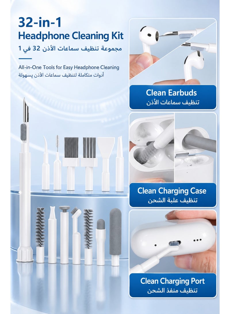 SIGood 32-in-1 Cell Phone Cleaning Kit, Charging Port Cleaner and Keyboard Cleaning Kit with Screen Spray, Earbuds Cleaner, Camera Lens Brush for Phones Tablets Laptops Electronics - Image 3