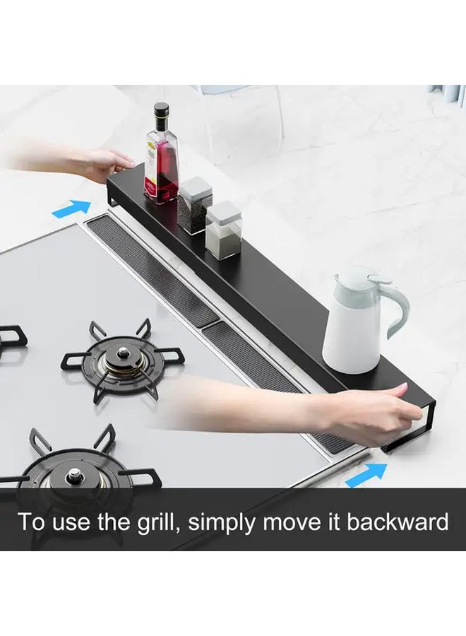 White Adjustable Metal Gas Stove Rack Heat Resistant Kitchen Organizer Oil Catcher - Image 4
