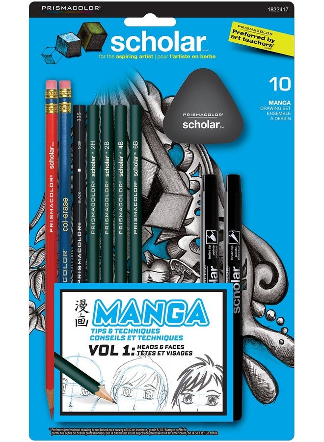 Prismacolor Scholar Manga Drawing Set Adult Coloring 10Piece Kit - Image 1
