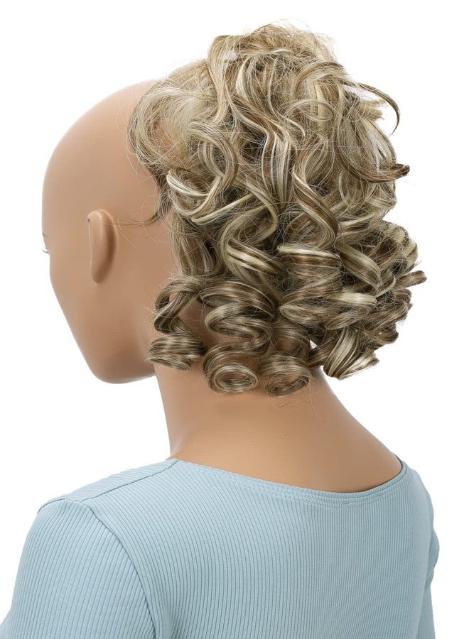 CAISHA Jumbo Hairpiece Scrunchy Updo Voluminous Curly Messy Bun Brown With Light Blonde Highlights G28L - Image 1