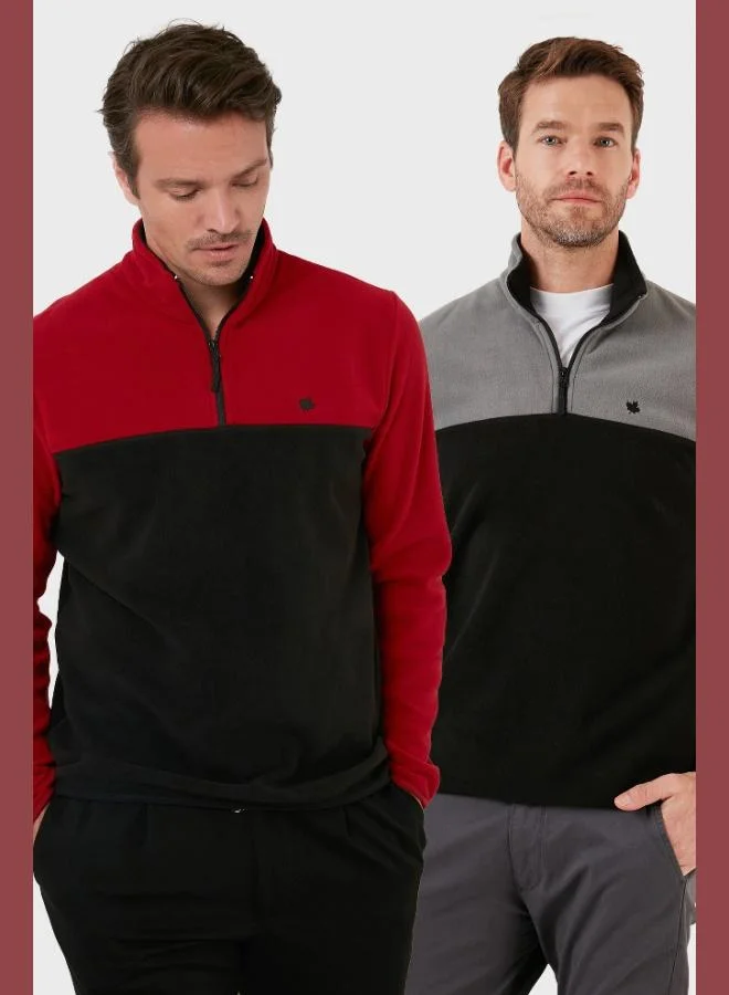 Buratti Regular Fit Anti-Pilling Non-Pilling Standing Collar Raised 2-Pack Polar Men's POLAR 5906016S2