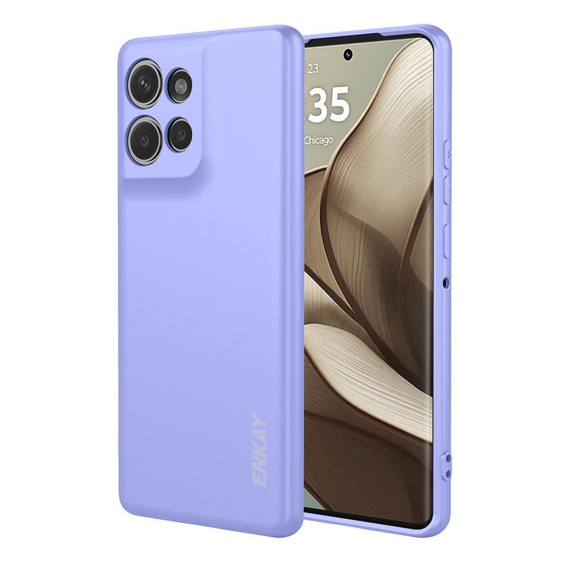 ENKAY For Motorola Edge 50 5G Liquid Silicone Soft Shockproof Phone Case(Purple) - Image 1