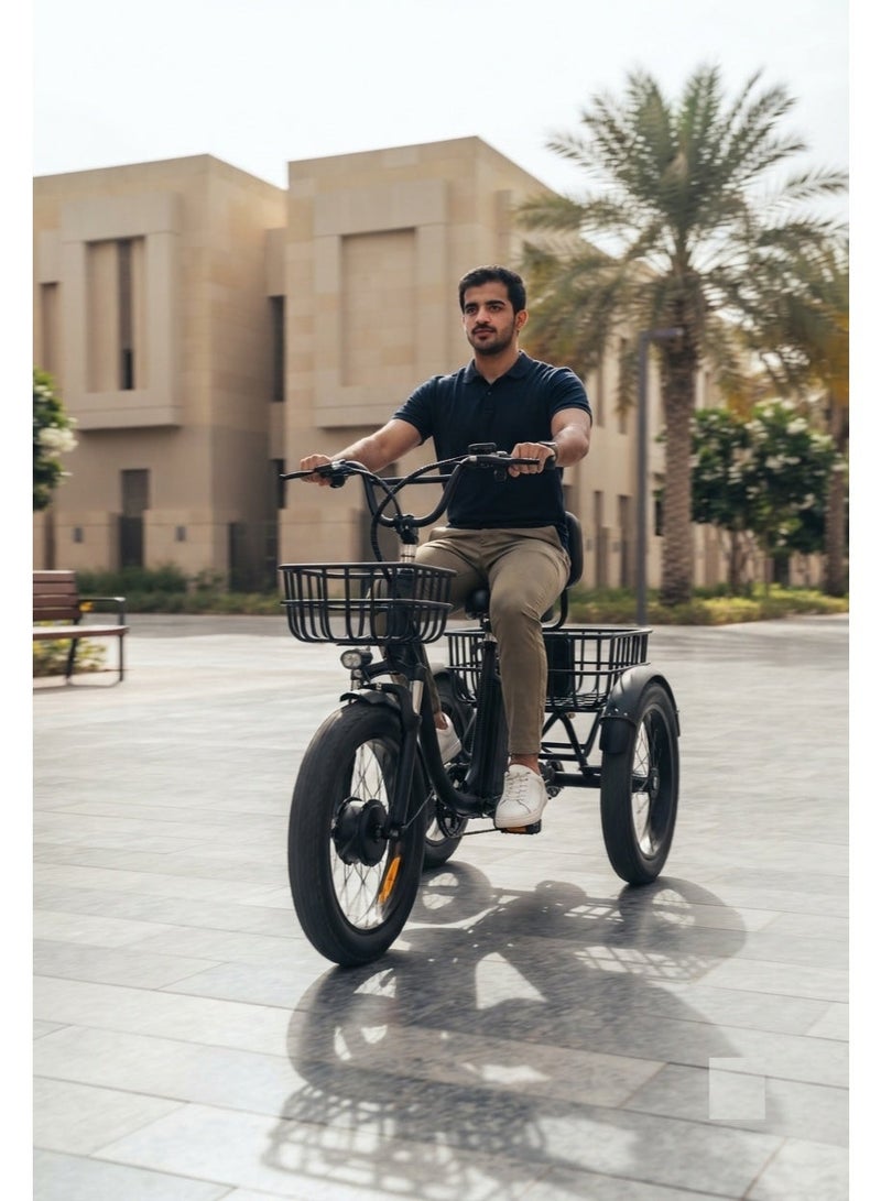 Fitness Foldable Electric Tricycle for Adults, 20" x 4.0 Fat Tire, 3-Wheel E-Trike, Peak 720W Motor, 48V 13Ah Battery, Black - Image 3