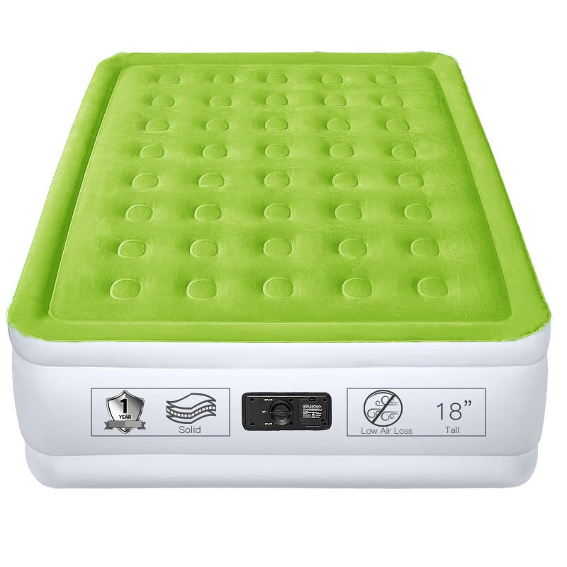 YENING YENING Full Size Air Mattress with Built in Pump Raised Double Blow up Bed Inflatable Camping Airbed Electric 18 Inch Tall