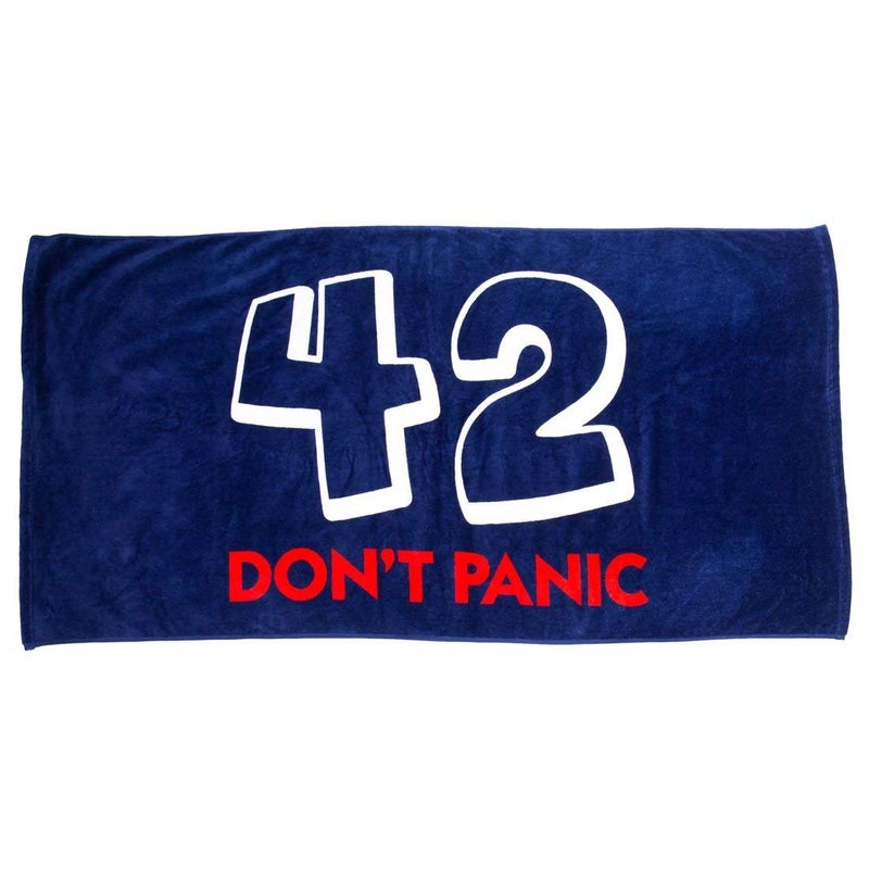 getDigital Bath Towel 42 Don't Panic - Large Beach Towel for The Hitchhiker's Guide to the Galaxy Fans - 55 x 28 inch, 100% Cotton, certified with German Textile Standard - Image 1