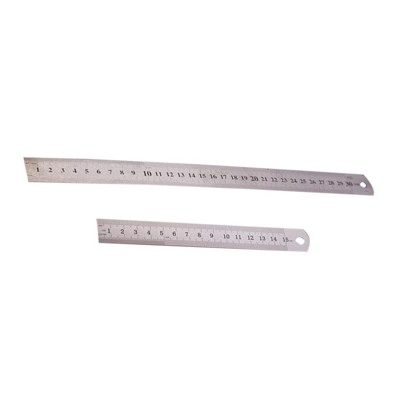Stainless Steel Ruler 15cm And 30cm 2 Piece Set For Drafting Engineering Architecture - Image 2