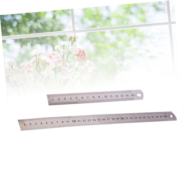 Stainless Steel Ruler 15cm And 30cm 2 Piece Set For Drafting Engineering Architecture - Image 5