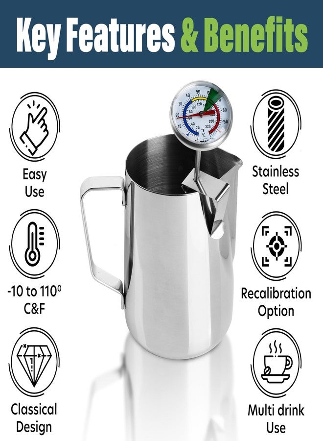 Thermometer World Milk Thermometer and 600ml Milk Frother Jug for Perfect Barista Style Coffee Making Great for Frothy Latte Cappuccino - Image 2