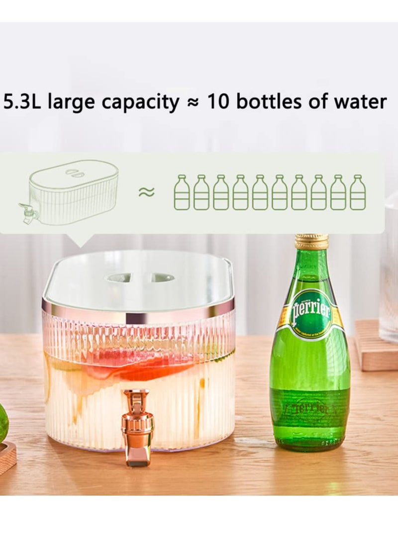 SOLARAE Drink Dispenser, Transparent Beverage Dispenser With Spigot, 1.4 Gallon Iced Juice Lemonade Fruit Tea Dispenser For Party Daily Use, Milk Dispenser For Fridge Gallon, Small Water Dispensers - Image 4