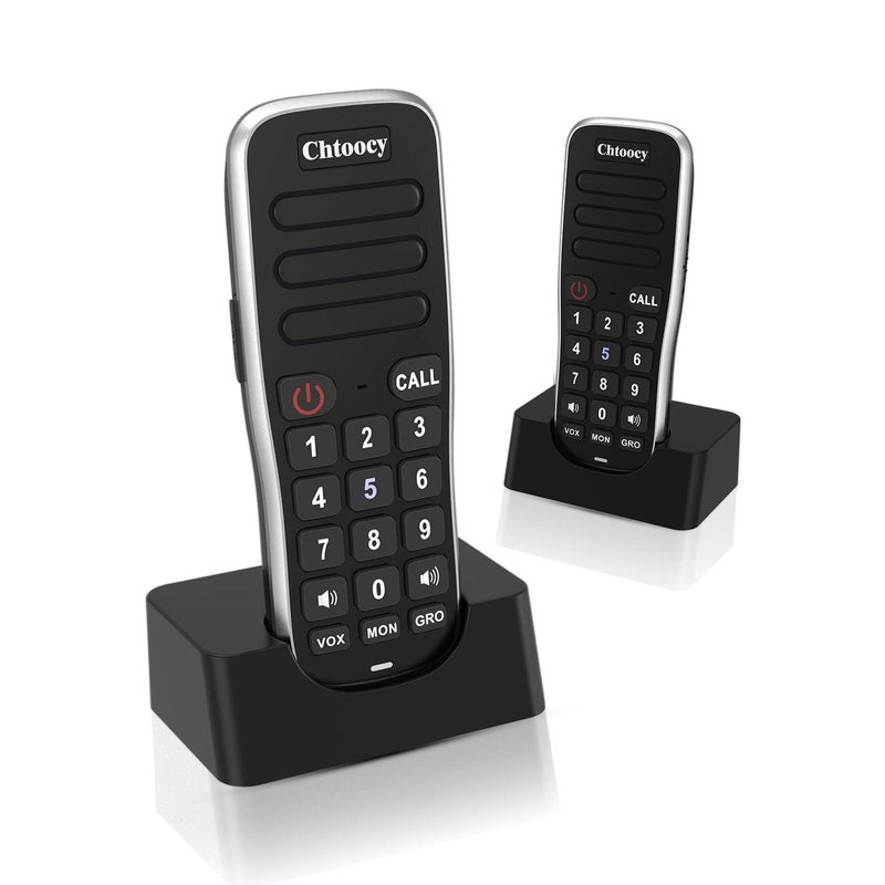 Rechargeable Intercoms Wireless for Home 1 Mile Range 10 Channel, Handheld Wireless Intercom System for Home Business Office, Home Room to Room Communication System (2 Packs, Black) - Image 1