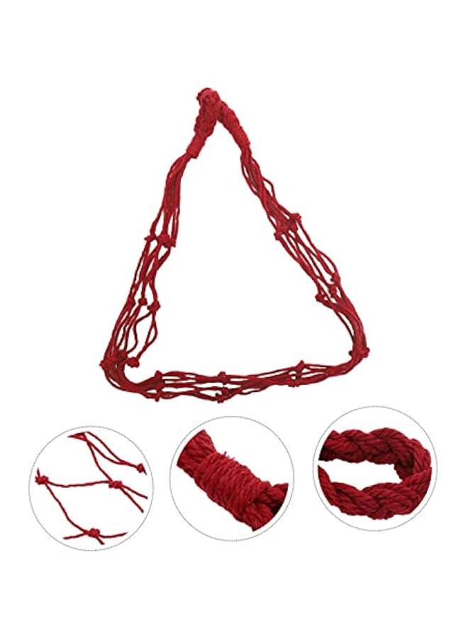 2pcs Cotton Rope Storage Hanger Toilet Paper Hanging Bags Macrame Towel Holder Macrame Wall Planter Wall Mounted Paper Towel Holders Wall-Mounted Toilet Paper Holder Book Roll Rack - Image 5