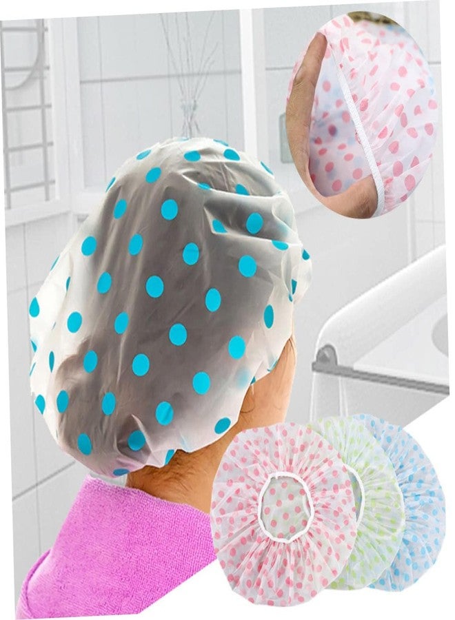 Aternal Printed Shower Caps Reusable Waterproof Free Size Bathroom Head Cap For Home/Salons/Beauty Parlours Women/Girls (Pack of 2) with 1 Foot Scrubber - Image 3