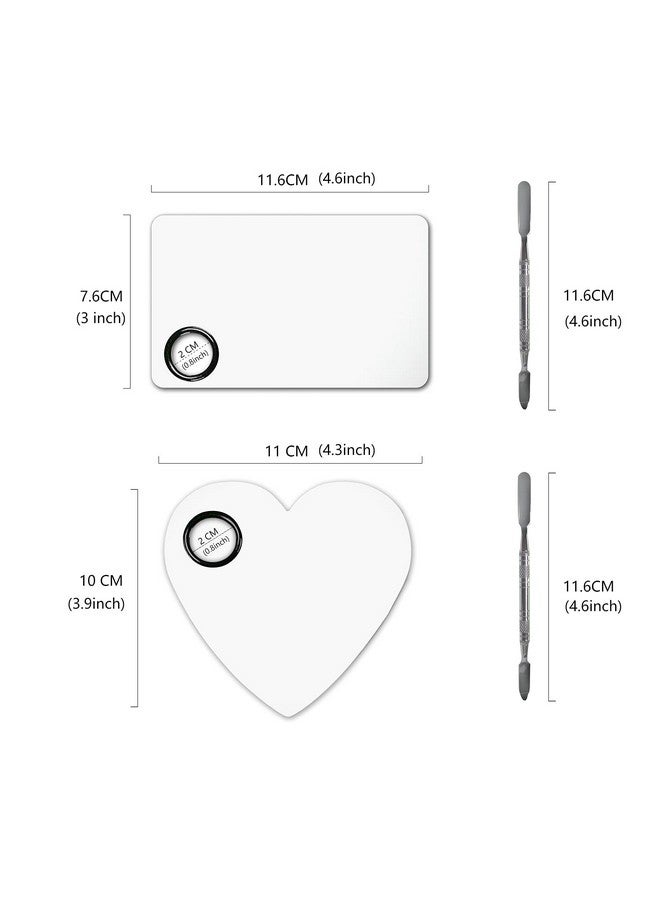 Penugo Upgrade Mixing Makeup Palette Heart Stainless Steel Cosmetic Palette With Spatula Tool Nail Art Mixing Palette For Cosmetic Pigment Blending - Image 4