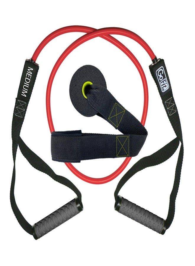 GoFit Pro-Grade Power Tubes with Handles – 30 lbs Resistance Bands for Strength Training, Bodybuilding, Fitness, and Home Workouts – Green Exercise Band - Image 1