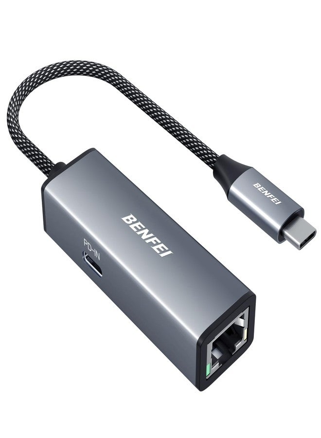 بنفي محول BENFEI من USB-C إلى إيثرنت جيجابت مع خاصية توصيل الطاقة بقدرة 100 واط، محول شبكة LAN من Thunderbolt 3/4 إلى RJ45 إيثرنت متوافق مع iPhone 15 Pro/Max و MacBook Pro/Air 2023 و iMac - Image 1