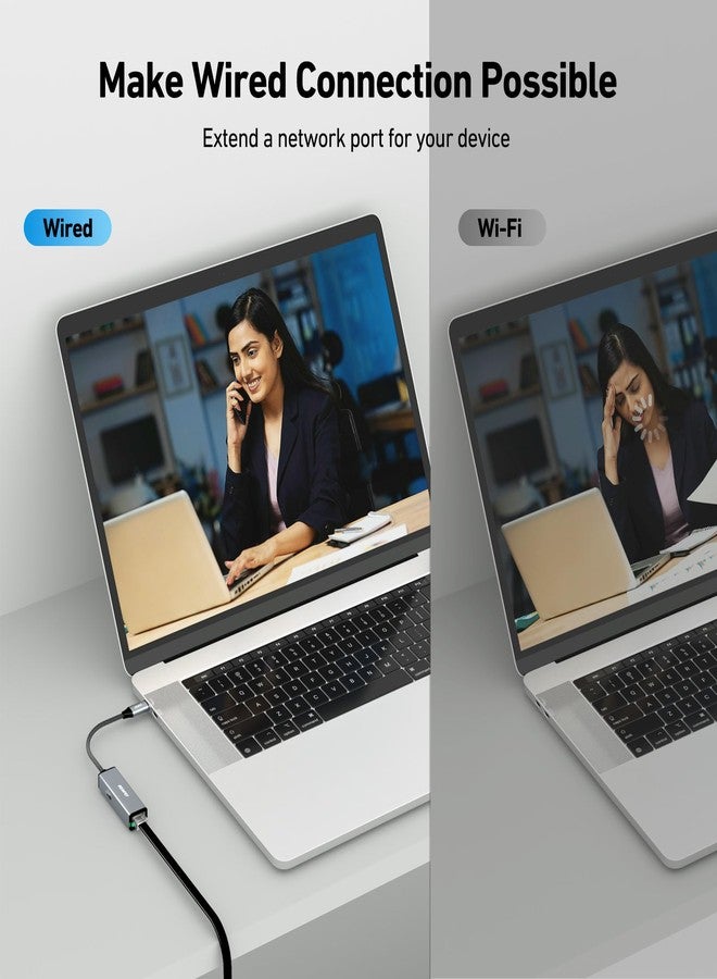 بنفي محول BENFEI من USB-C إلى إيثرنت جيجابت مع خاصية توصيل الطاقة بقدرة 100 واط، محول شبكة LAN من Thunderbolt 3/4 إلى RJ45 إيثرنت متوافق مع iPhone 15 Pro/Max و MacBook Pro/Air 2023 و iMac - Image 5