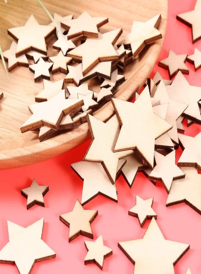PD Craftozone Star Shape Unfinished 2.5mm Thick MDF Pine Wood Pieces, Blank Wood Pieces Wooden Cutouts Ornaments for Craft Project and Party Wedding Decoration (2 inch, 10) - Image 3