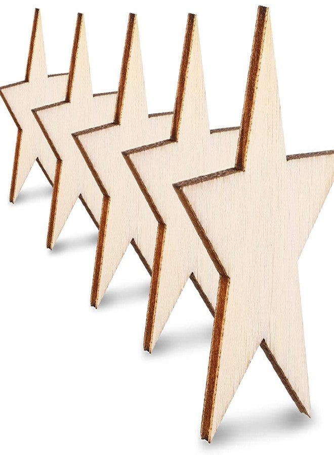 PD Craftozone Star Shape Unfinished 2.5mm Thick MDF Pine Wood Pieces, Blank Wood Pieces Wooden Cutouts Ornaments for Craft Project and Party Wedding Decoration (2 inch, 10) - Image 5