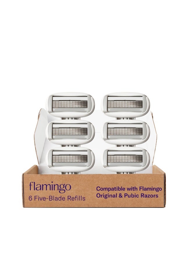 FLAMINGO Women's Razor 5-Blade Refills - Razors for Women - 6ct - Image 1