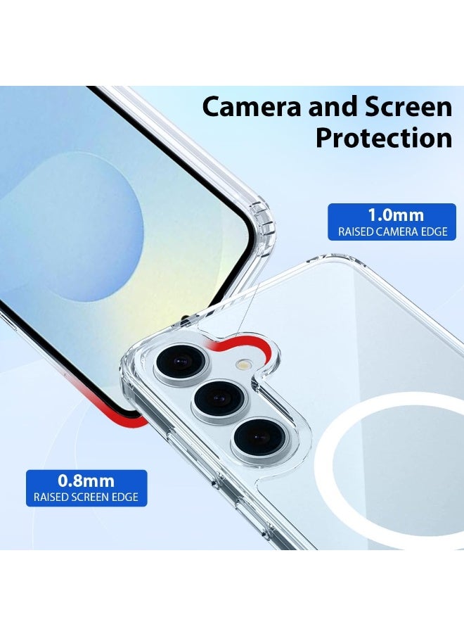 Raxoom - Clear Case for Samsung Galaxy S25 Plus 5G 2025, Magnetic Cover Compatible with MagSafe, Hard Back Slim Shockproof Bumper, Support Wireless Charging - Image 1