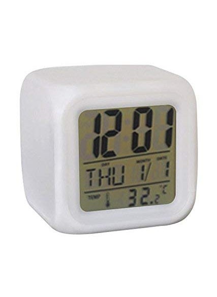 YOZONKY - YOZONKY Color Changing Smart Digital Alarm Clock for Bedroom Heavy Sleepers Students with Automatic 7 Colour Changing LED Digital Alarm Clock with Date Time and Temperature - Image 1
