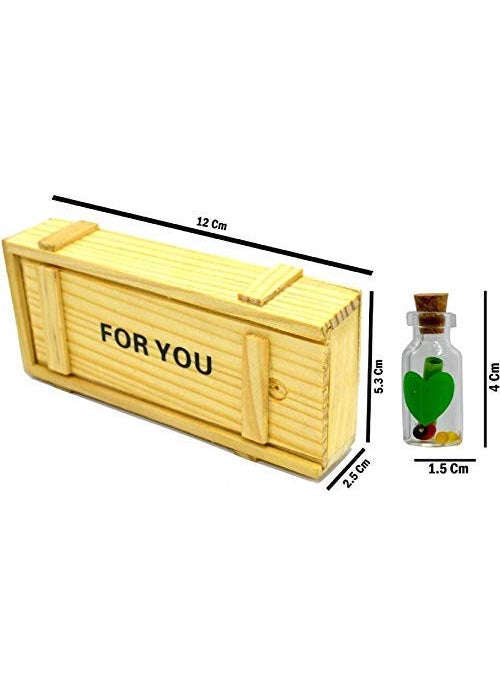 Great Art - Great Art Message Bottle Handwritten Quotes Wooden Box Valentine Gifts for Loved Ones, Birthday Anniversary Return Gifts Best Surprise Gift for Love Partner (Message Bottle) - Image 1