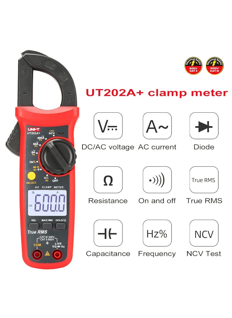 UniT UNIT UT202A Digital Multimeter 6000 Counts Auto Range True RMS clamp Meter  - Image 2