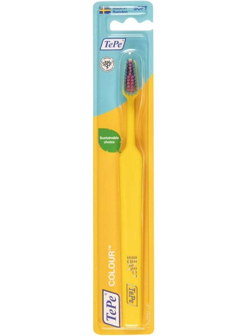Tepe Color Soft Toothbrush  Yellow  Single Piece - Image 1