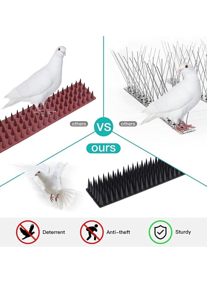 Generic Bird Spikes 10 Pack Bird Deterrent Spikes for Small Birds Squirrel Crow Bird Defender Spikes for Outside to Keep Birds Away , Plastic Fence Spikes for Roof and Railing , Keep Birds Pigeon Woodpecker Away Device Outdoor,10 Pack Bird Pigeon Squirrel Raccoon Cat Deterrent Spikes Outside Anti Bird Defender Spikes Outdoor to Keep Birds Away and Keep Birds from Building Nest,Defender Spikes - Keep Pigeon, Cat & More Birds Away from Fences and Roof, Anti Theft Climb Strips  - Image 5