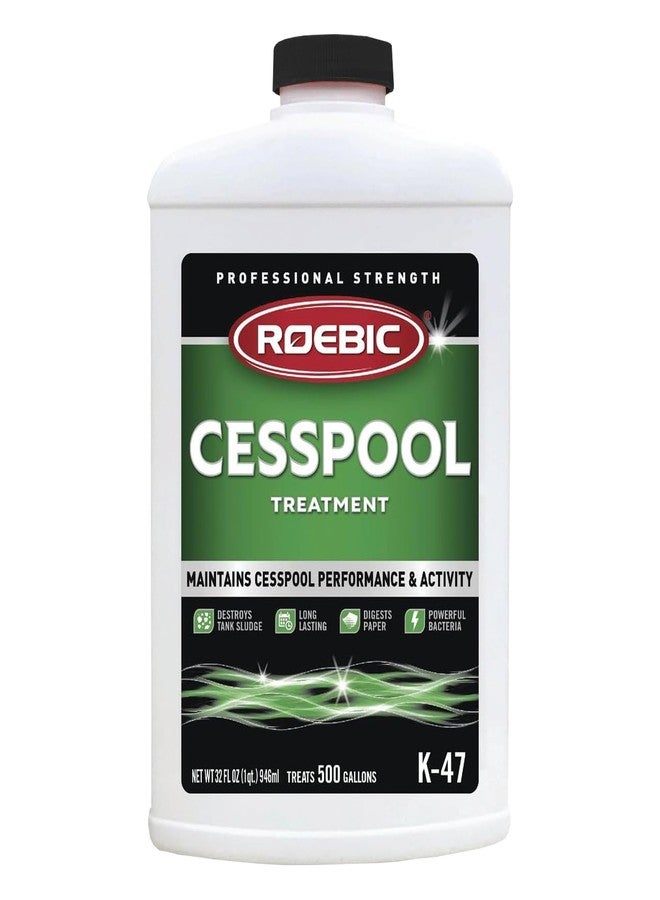 Roebic K-47-Q Cesspool Treatment: Prevents Clogging, Buildup, Exclusive Bacteria Digests Paper, Destroys Sludge - 32 Ounces, White/Green - Image 1