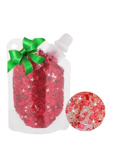 MEICOLY MEICOLY Red Body Glitter,Sparkling Christmas Face Glitter,Stocking Stuffers for Christmas,Glitter Face Paint for Women and Kids,Mermaid Sequins Chunky Glitter for Face,Body,Hair,Christmas Body Glitter 